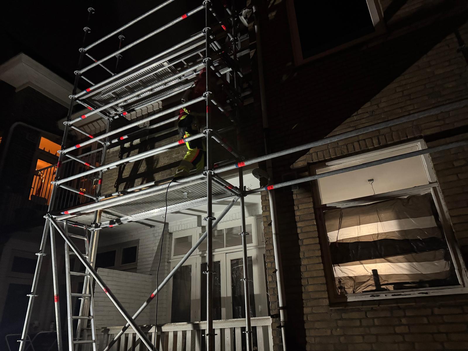 Metselsteiger op een bouwplaats in Eindhoven